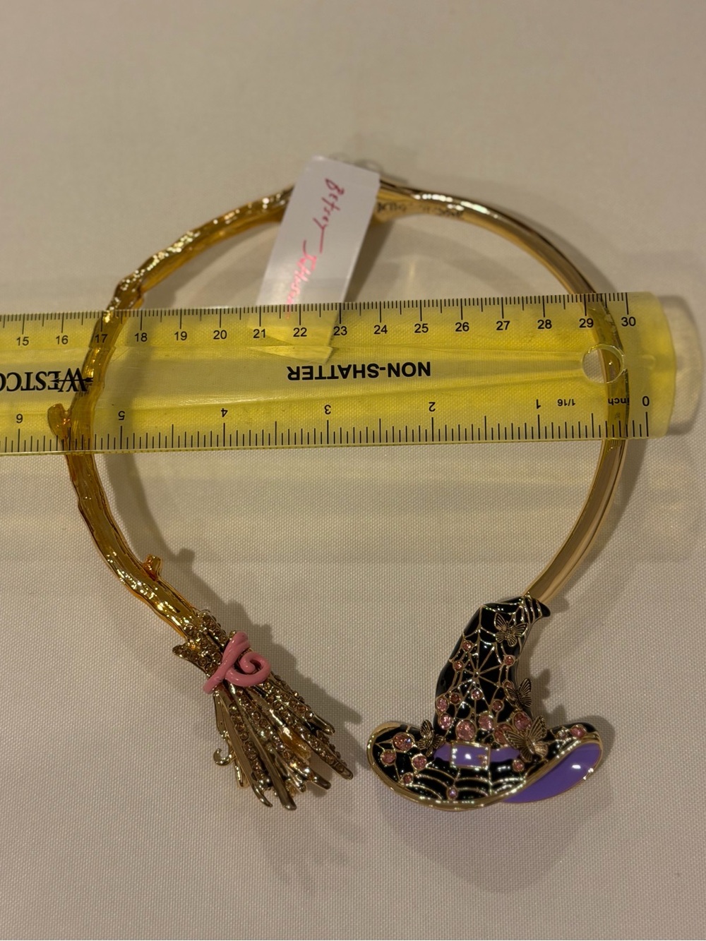 Betsey Johnson Witch Broom Web Hat Hinge Collar Statement Necklace Halloween - Picture 15 of 15